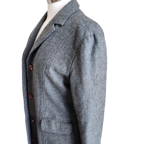 Vintage Wanko Gray Wool Blend Coat Size Large 38 Midi Length‎ Soft Luxe Jacket - Picture 4 of 13